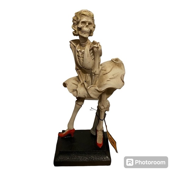 Marilyn Monroe skeleton figurine Halloween Decor NEW Figure Red Shoes Ghost - Picture 1 of 6